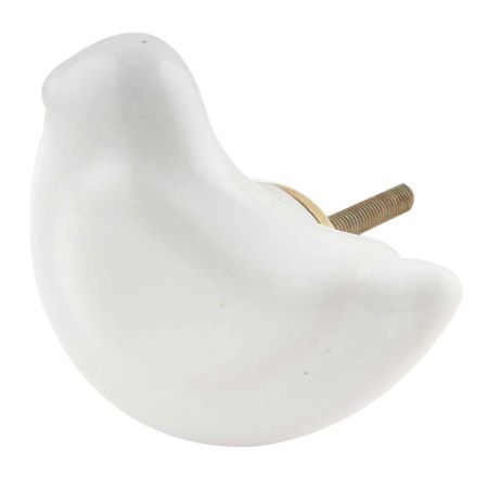 White Little Bird Pattern Cabinet Knobs